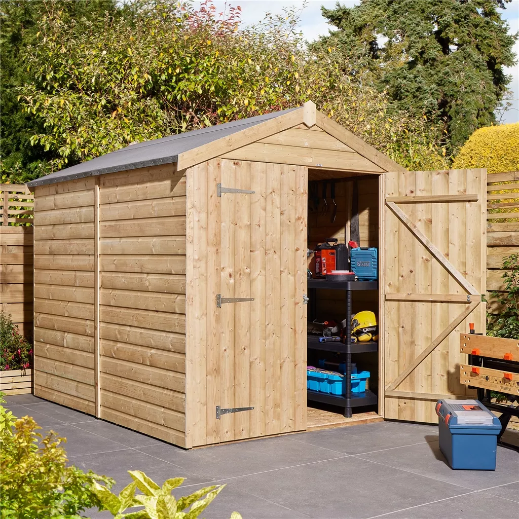 Cheshire 8 × 6 Shiplap Apex Shed Double Door