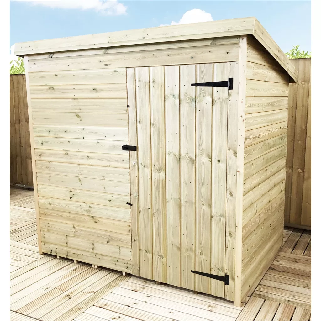 6 x 4 Windowless Pressure Treated T&G Pent Shed With Single Door