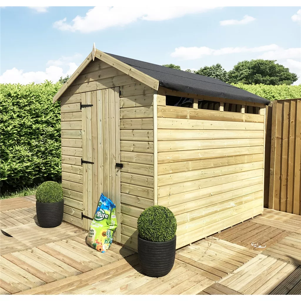 6 x 6 Security Pressure Treated T&G Apex Shed + Single Door