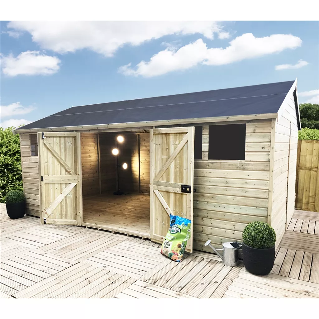 14 x 10 Reverse Premier Pressure Treated Apex Workshop