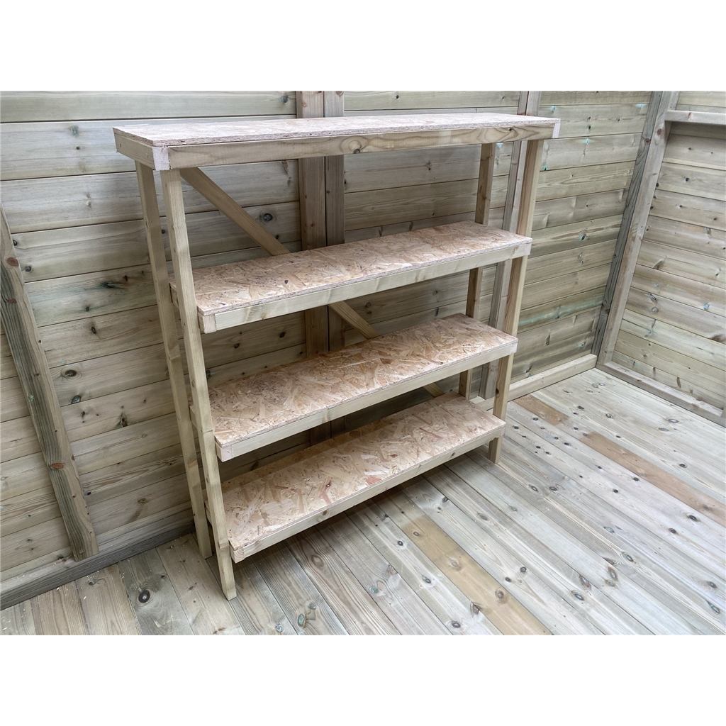14 x 8 Large Pressure Treated T&G Pent Shed With 2 Windows, Double Door (centre) product image