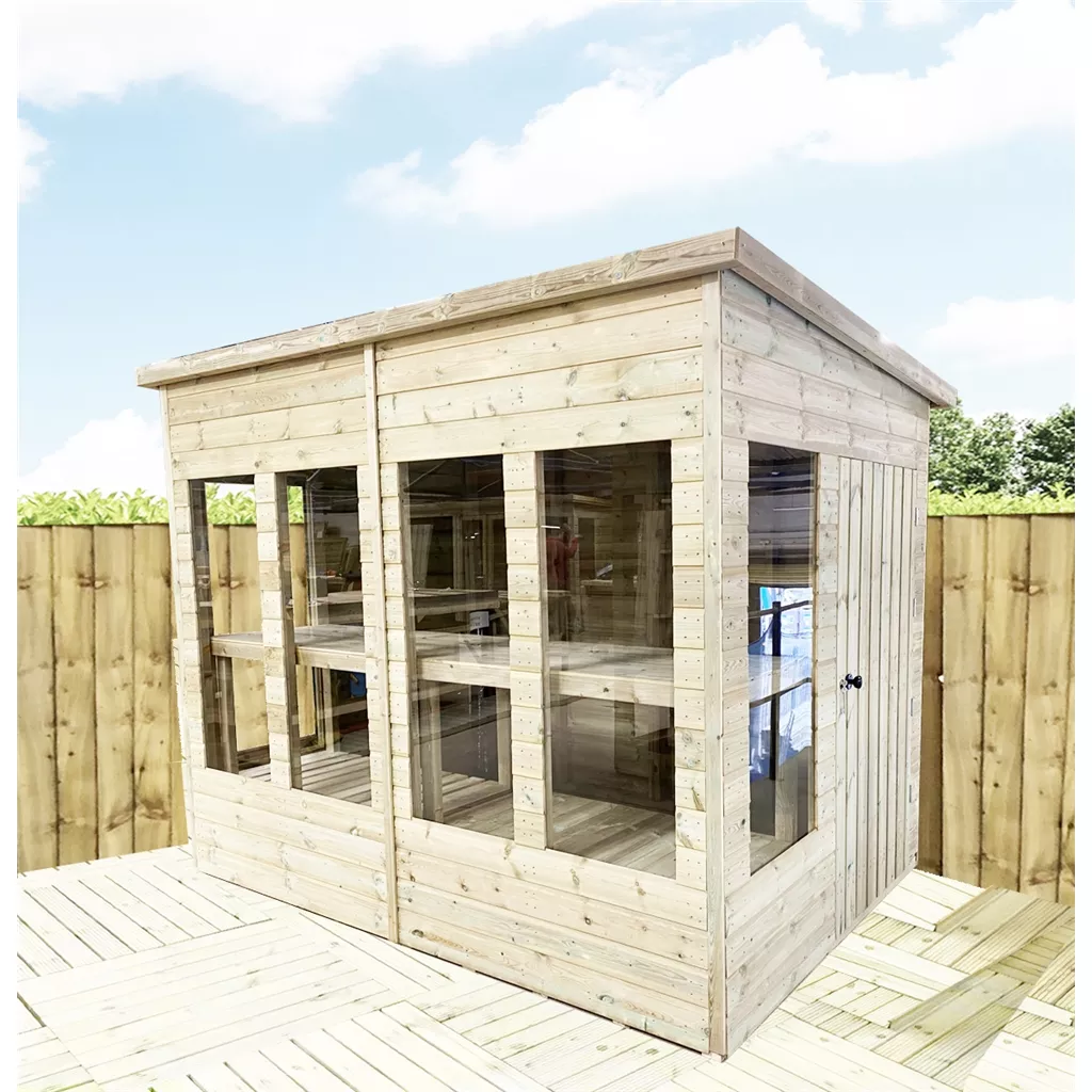 8 x 5 Pressure Treated Pent Potting Summerhouse