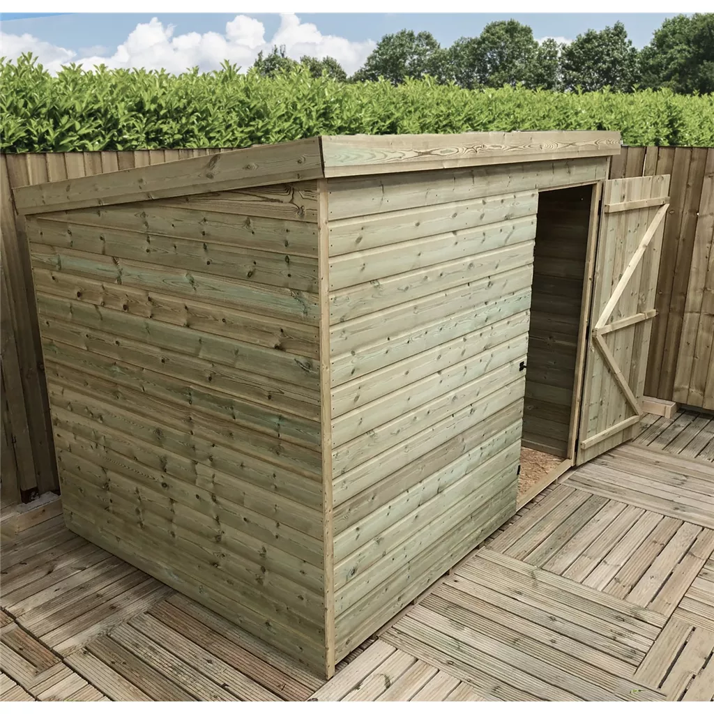 7 x 7 Windowless Pressure Treated T&G Pent Shed With Single Door product image