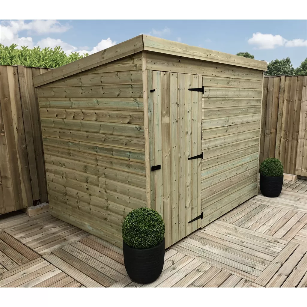 8 x 5 Windowless Pressure Treated T&G Pent Shed With Single Door product image