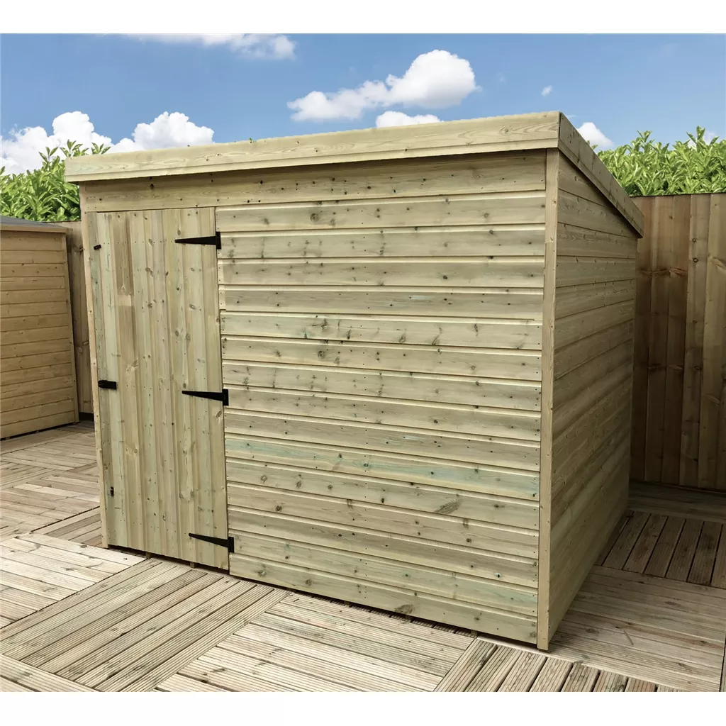 8 x 7 Windowless Pressure Treated T&G Pent Shed With Single Door product image