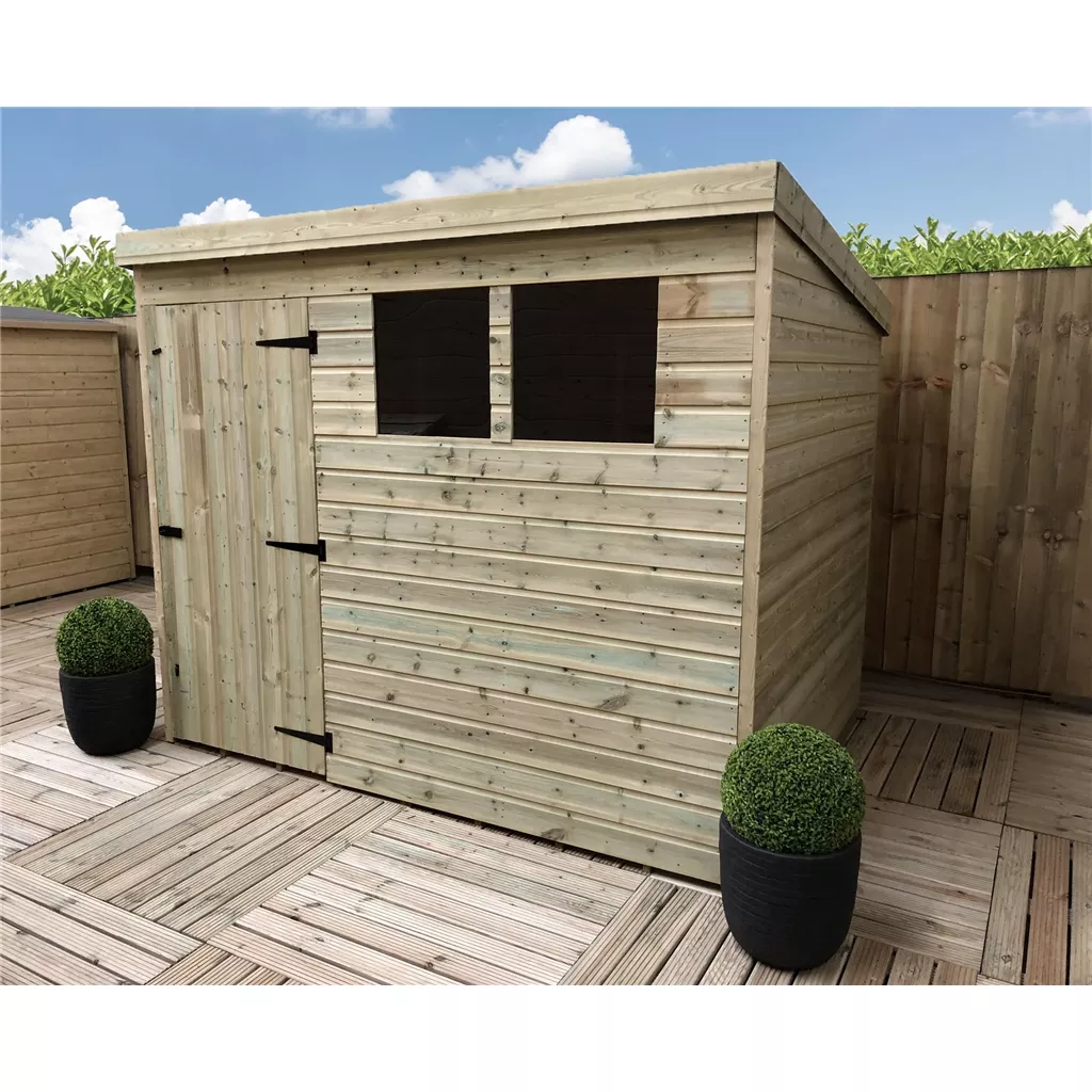 7 x 5 Pressure Treated T&G Pent Shed With 2 Windows, Single Door product image