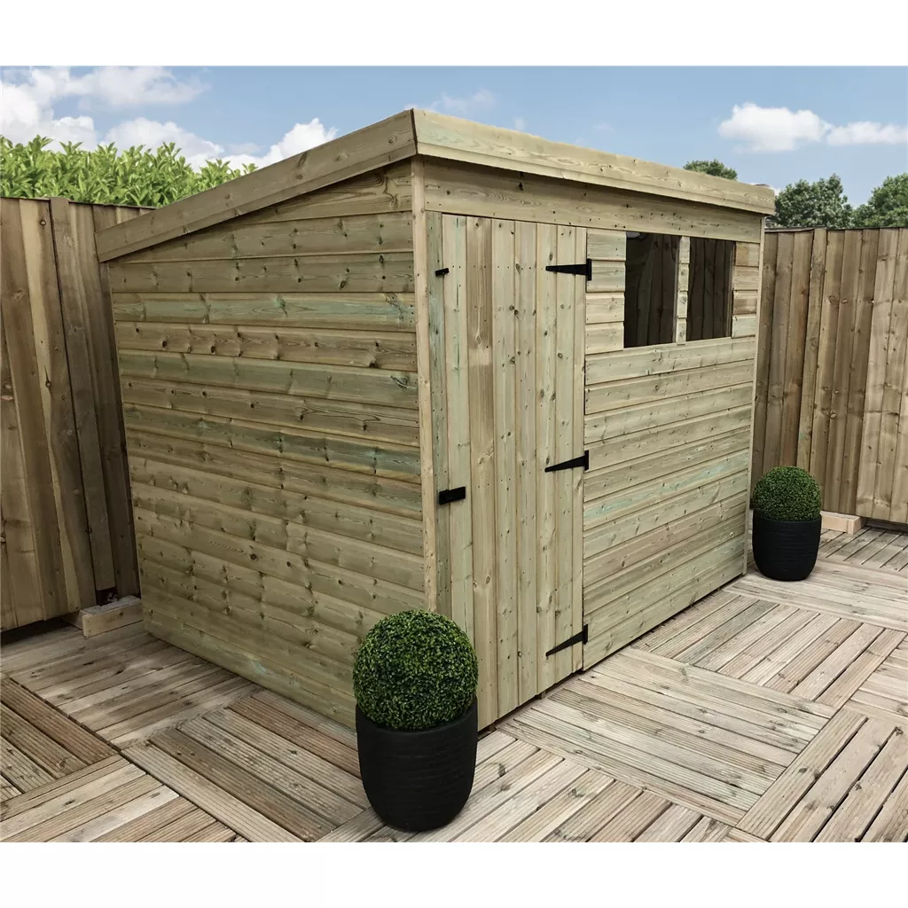 7 x 5 Pressure Treated T&G Pent Shed With 2 Windows, Single Door product image