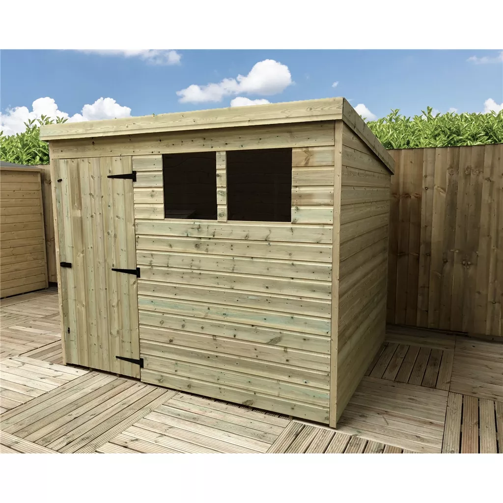 8 x 4 Pressure Treated T&G Pent Shed With 2 Windows, Single Door product image