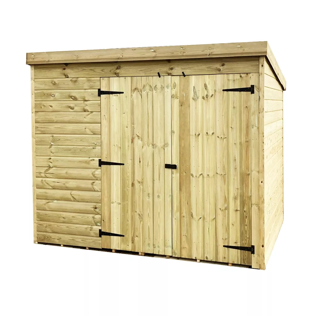 8 x 4 Windowless Pressure Treated T&G Pent Shed With Double Doors product image