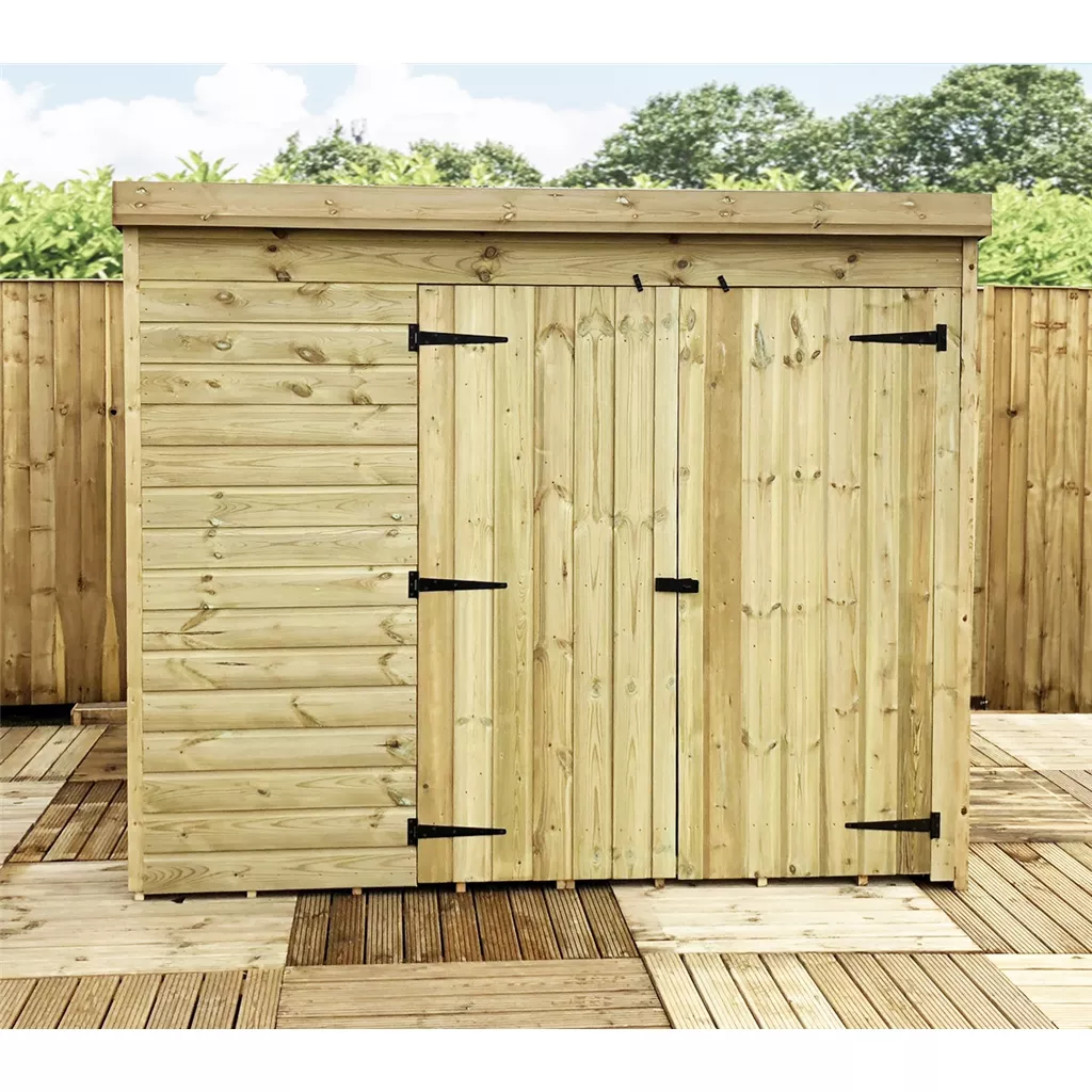 8 x 7 Windowless Pressure Treated T&G Pent Shed With Double Doors product image