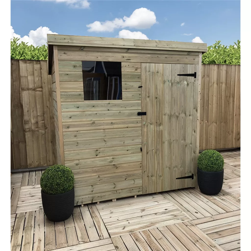 5 x 4 Pressure Treated T&G Pent Shed With 1 Windows, Single Door product image
