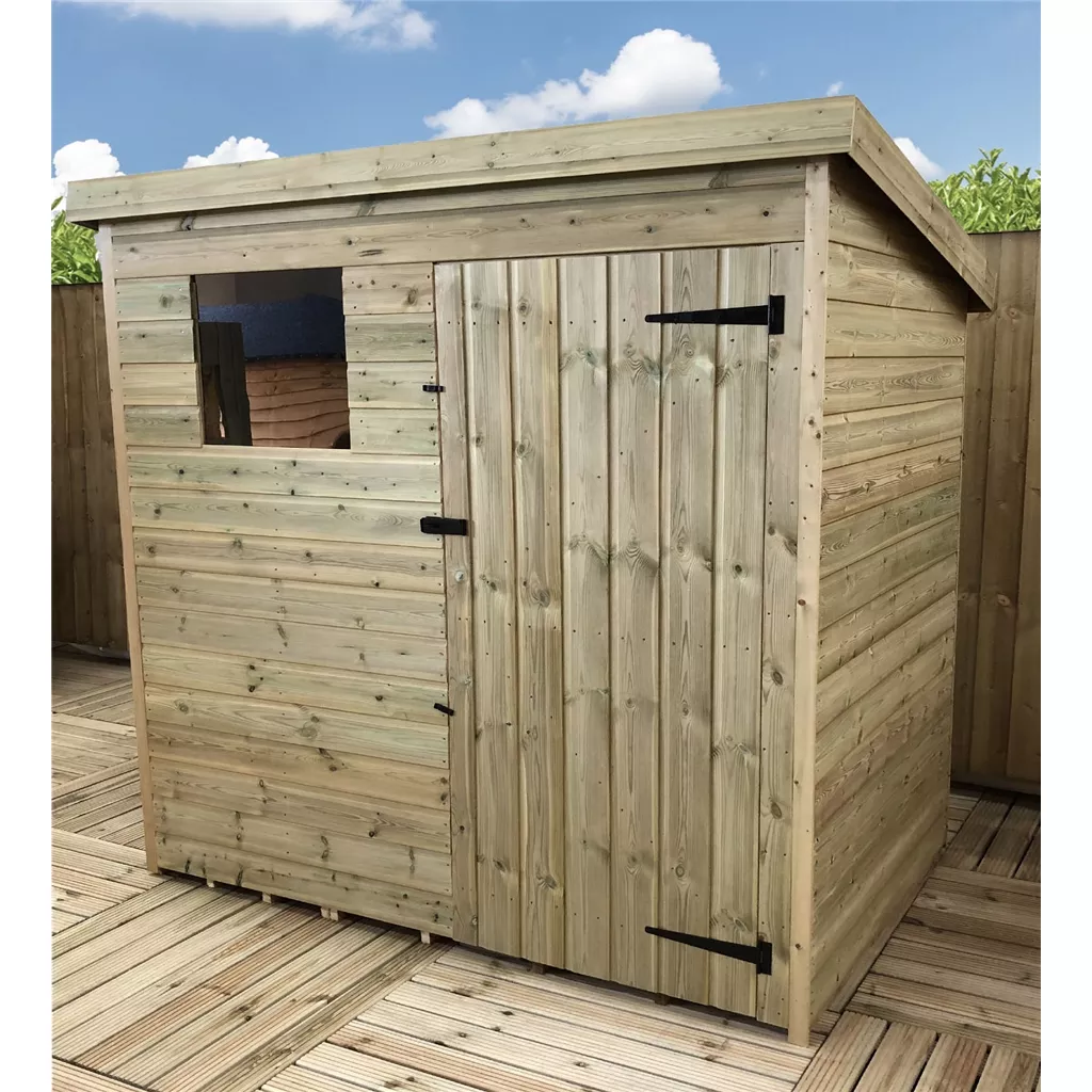6 x 5 Pressure Treated T&G Pent Shed With 1 Windows, Single Door product image