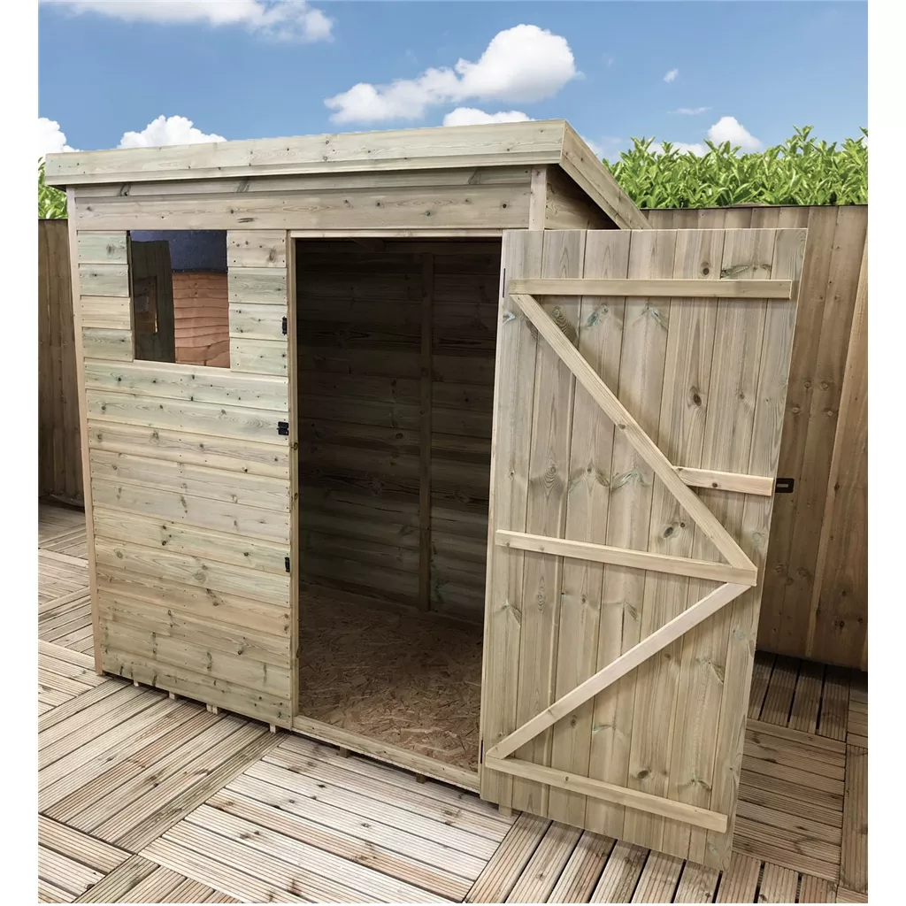 6 x 6 Pressure Treated T&G Pent Shed With 1 Windows, Single Door product image