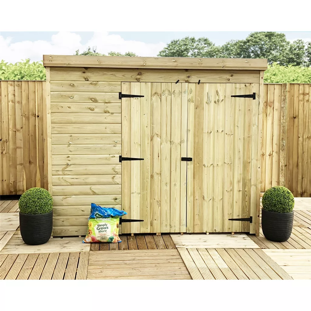 8 x 3 Windowless Pressure Treated T&G Pent Shed With Double Doors product image