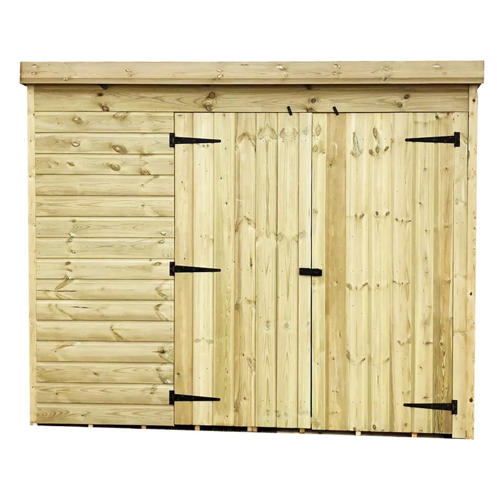 8 x 3 Windowless Pressure Treated T&G Pent Shed With Double Doors product image