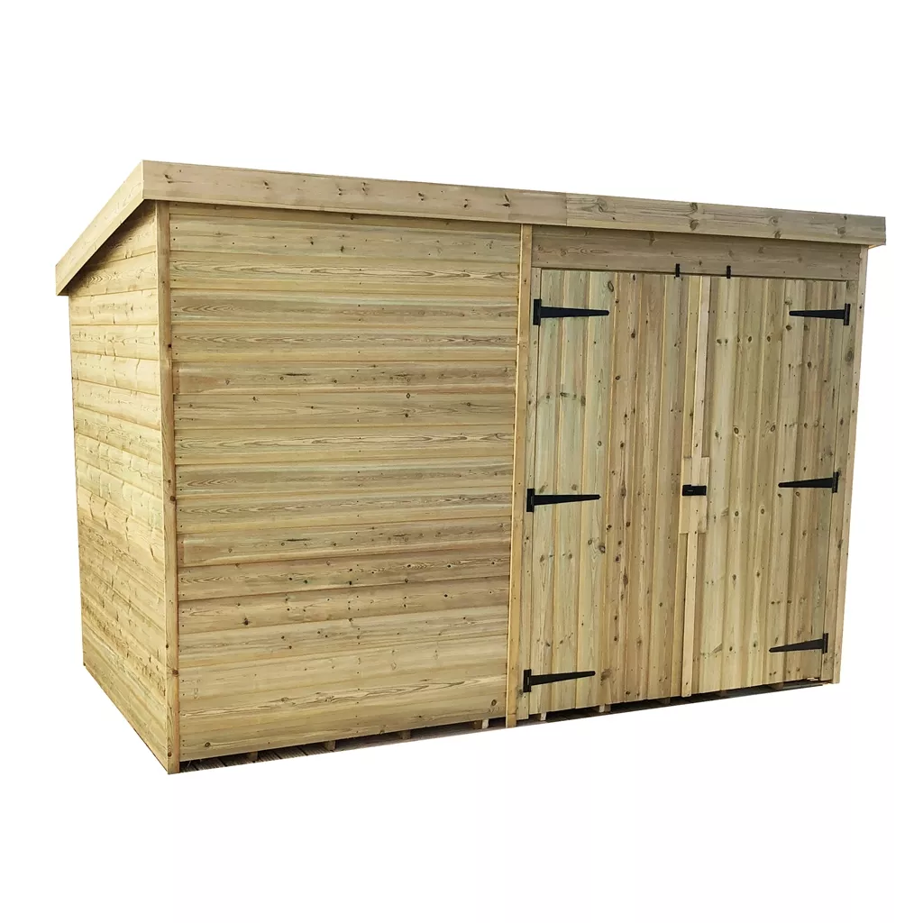 10 x 3 Windowless Pressure Treated T&G Pent Shed With Double Doors product image