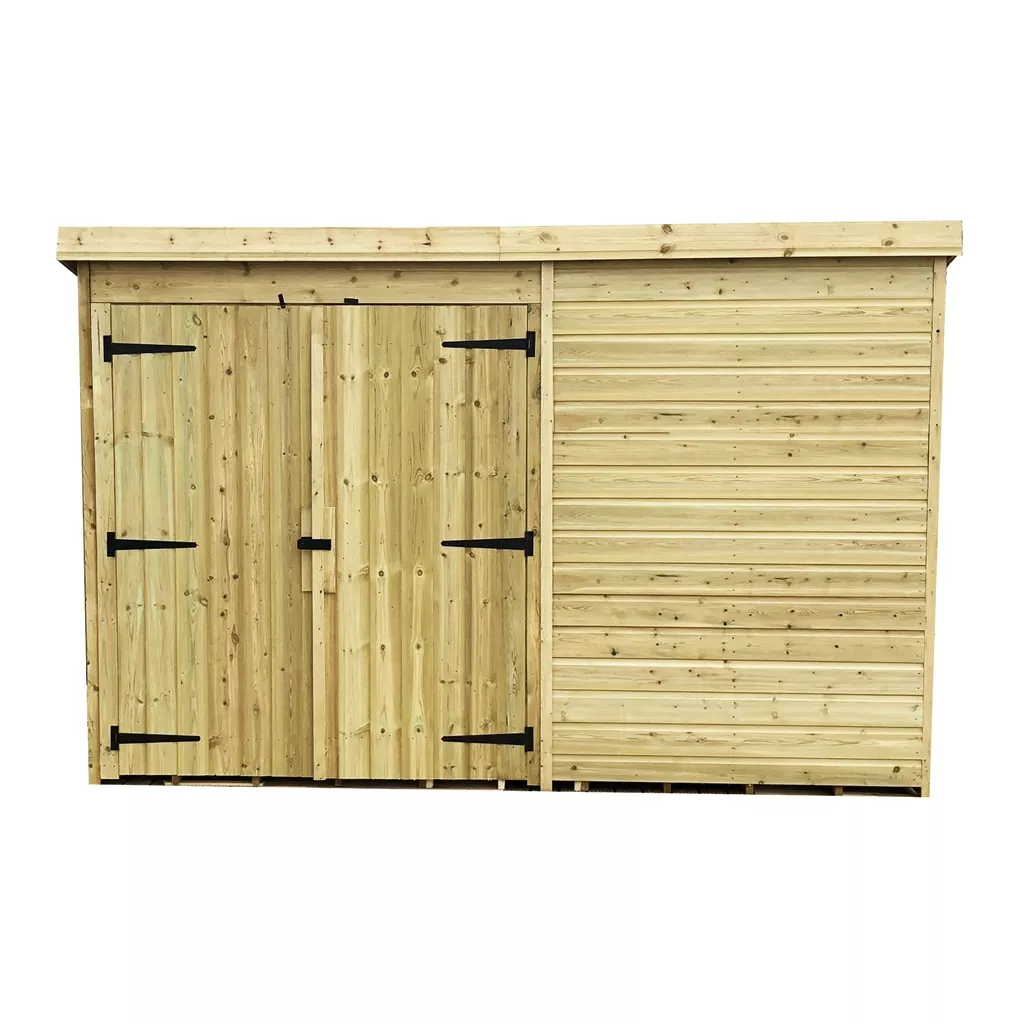 9 x 4 Windowless Pressure Treated T&G Pent Shed With Double Doors product image