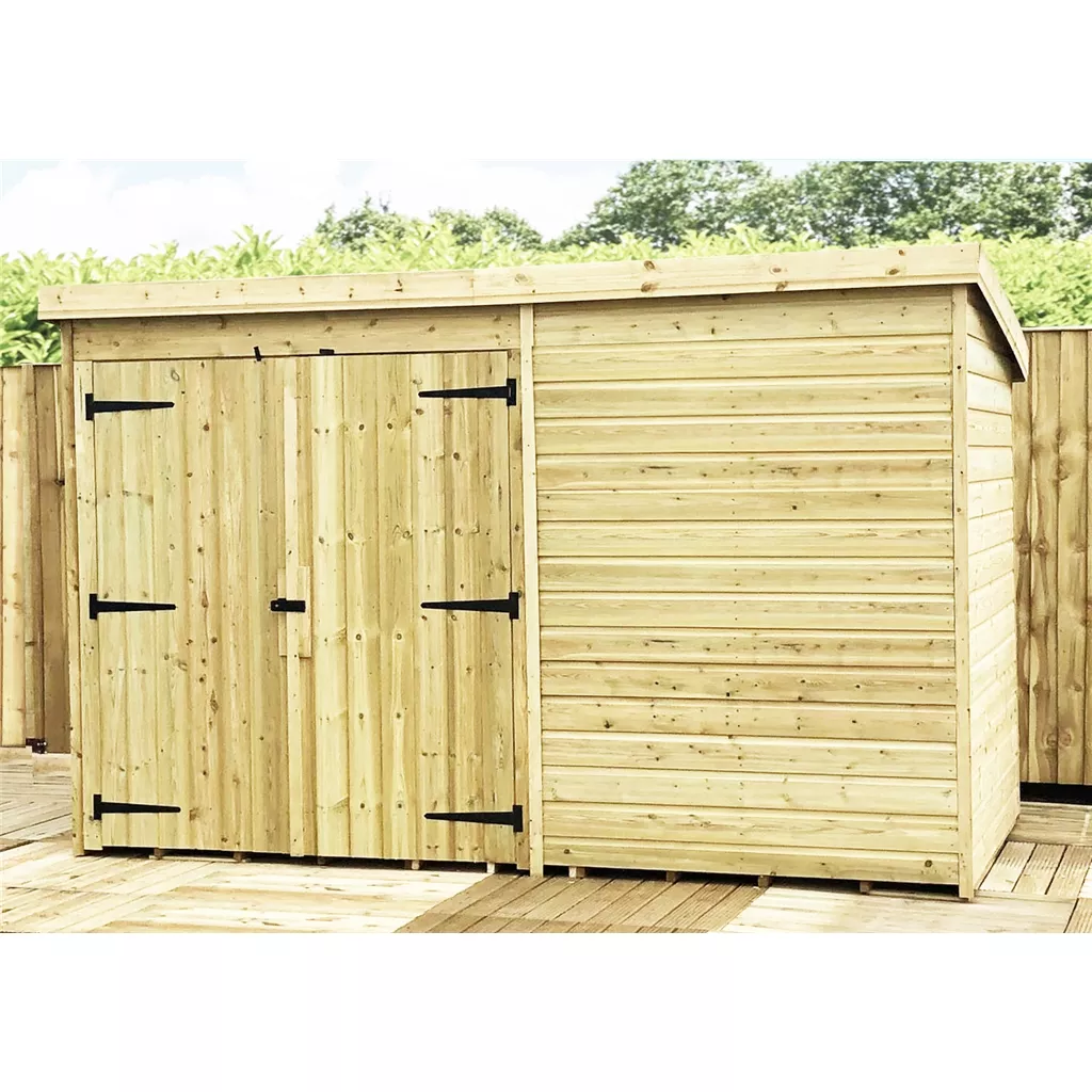 9 x 6 Windowless Pressure Treated T&G Pent Shed With Double Doors product image