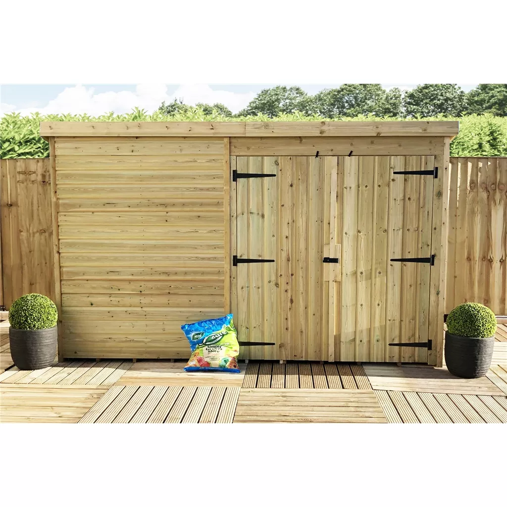 9 x 6 Windowless Pressure Treated T&G Pent Shed With Double Doors product image