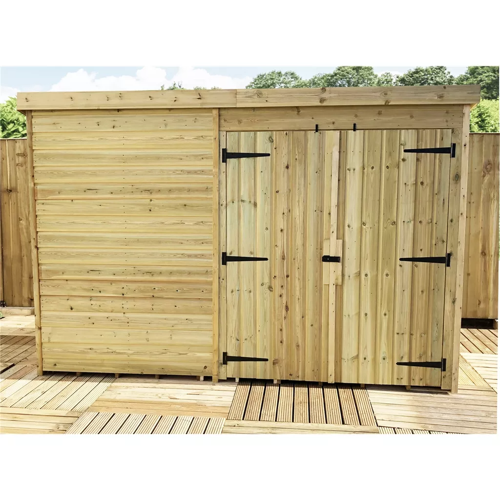 9 x 7 Windowless Pressure Treated T&G Pent Shed With Double Doors product image