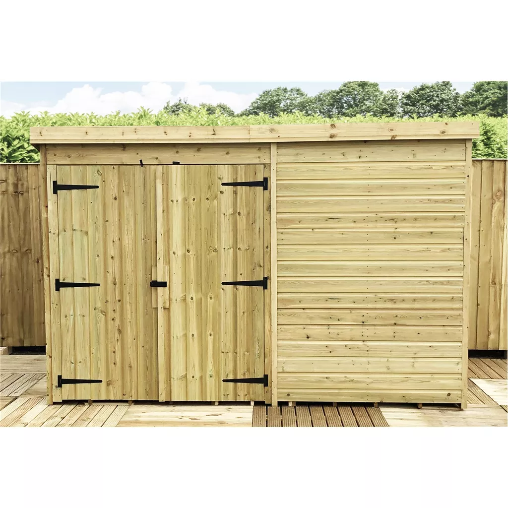10 x 4 Windowless Pressure Treated T&G Pent Shed With Double Doors product image