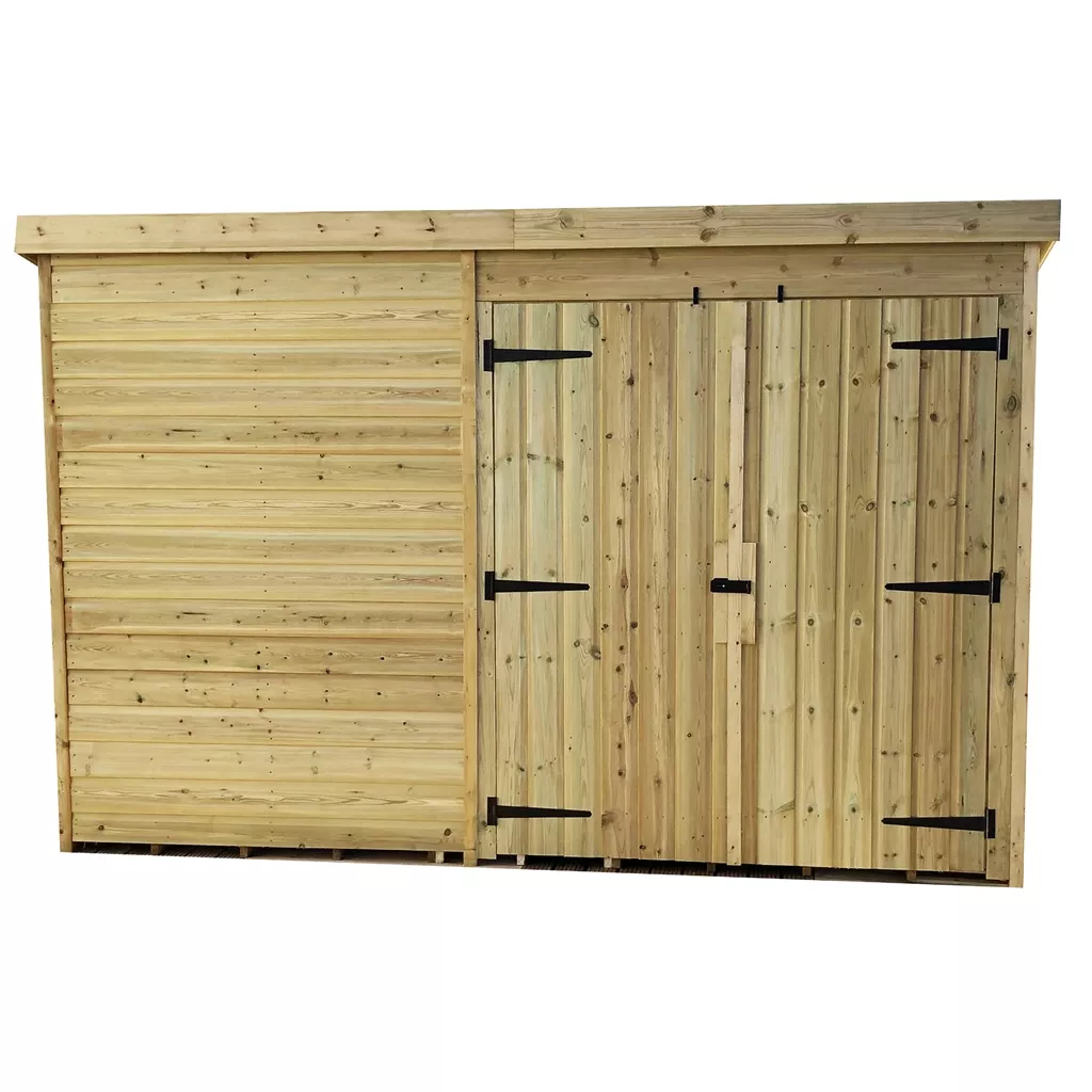 10 x 4 Windowless Pressure Treated T&G Pent Shed With Double Doors product image