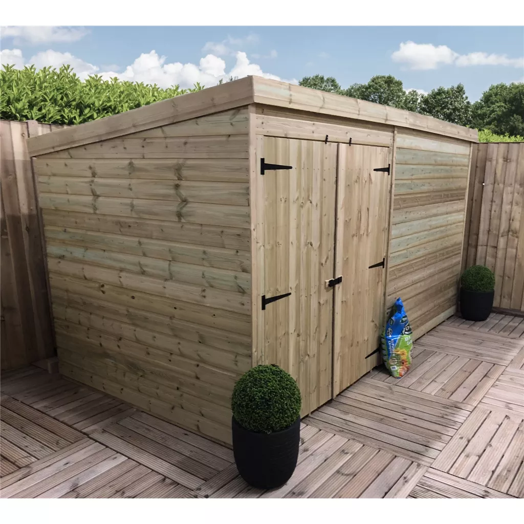 12 x 5 Windowless Pressure Treated T&G Pent Shed With Double Doors product image