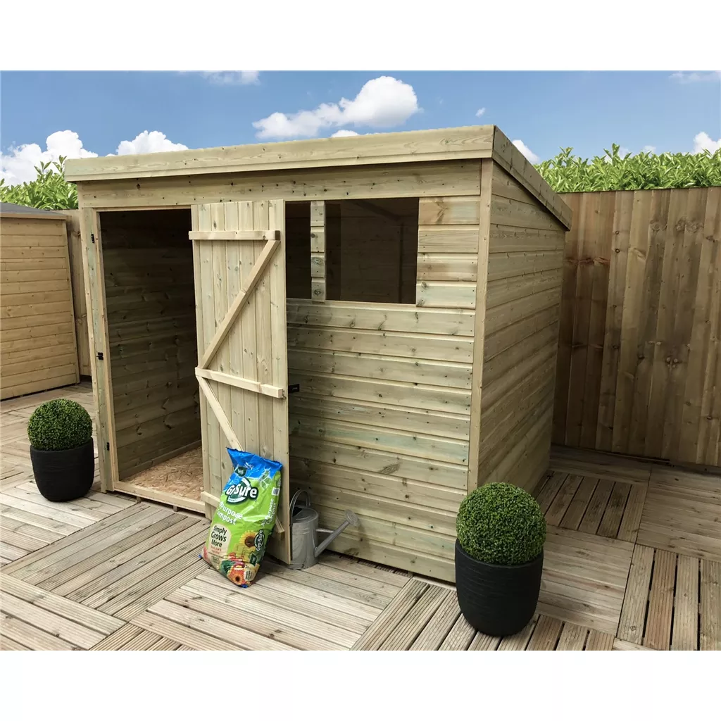 8 x 3 Pressure Treated T&G Pent Shed With 2 Windows, Single Door product image