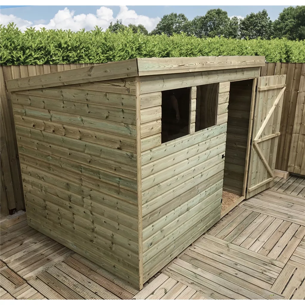 9 x 6 Pressure Treated T&G Pent Shed With 2 Windows, Single Door product image