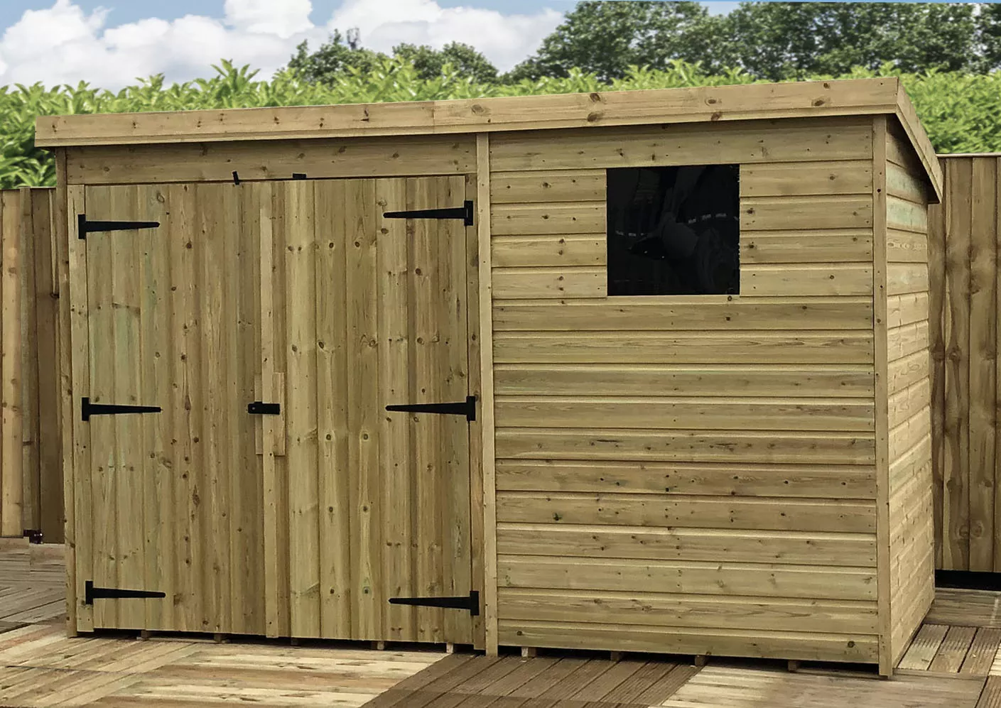 10 x 4 Pressure Treated T&G Pent Shed With 1 Windows, Double Door product image