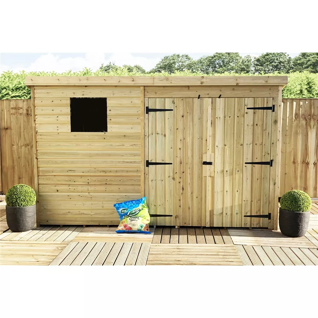 10 x 5 Pressure Treated T&G Pent Shed With 1 Windows, Double Door product image