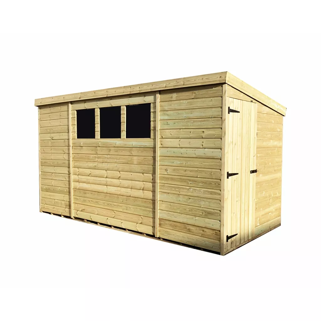 14 x 6 Pressure Treated T&G Pent Shed With 3 Windows And Side Door product image