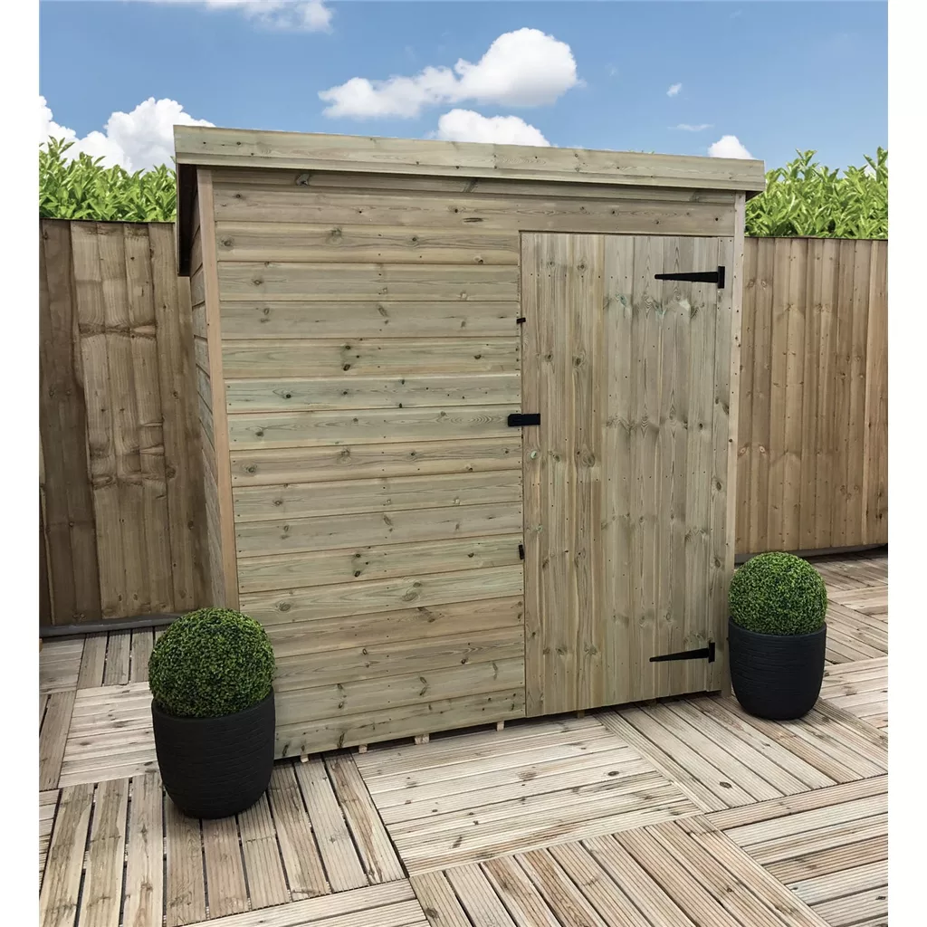 5 x 4 Windowless Pressure Treated T&G Pent Shed With Single Door product image