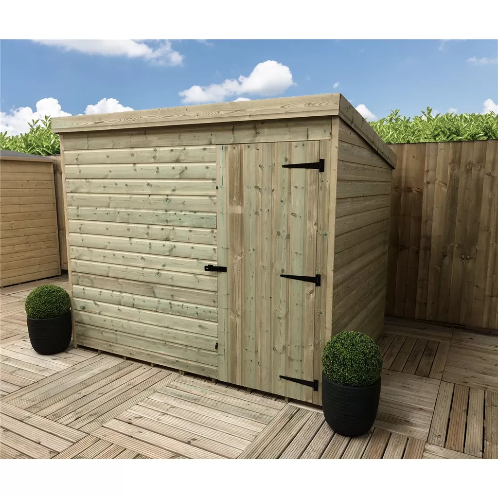 8 x 8 Windowless Pressure Treated T&G Pent Shed With Single Door product image