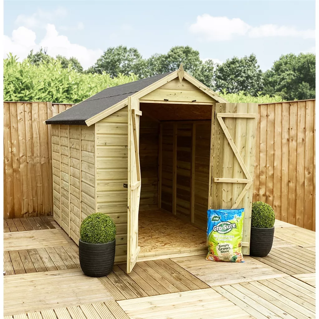 3 x 5 Pressure Treated T&G Double Doors Apex Shed (low Eaves) + 1 Window product image