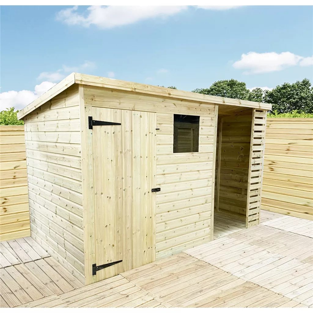 12 x 5 Pressure Treated T&G Pent Shed With Storage Area + 1 Window product image