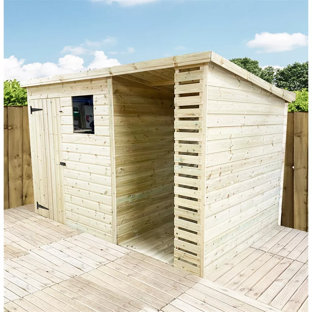 12 x 6 Pressure Treated T&G Pent Shed With Storage Area + 1 Window product image