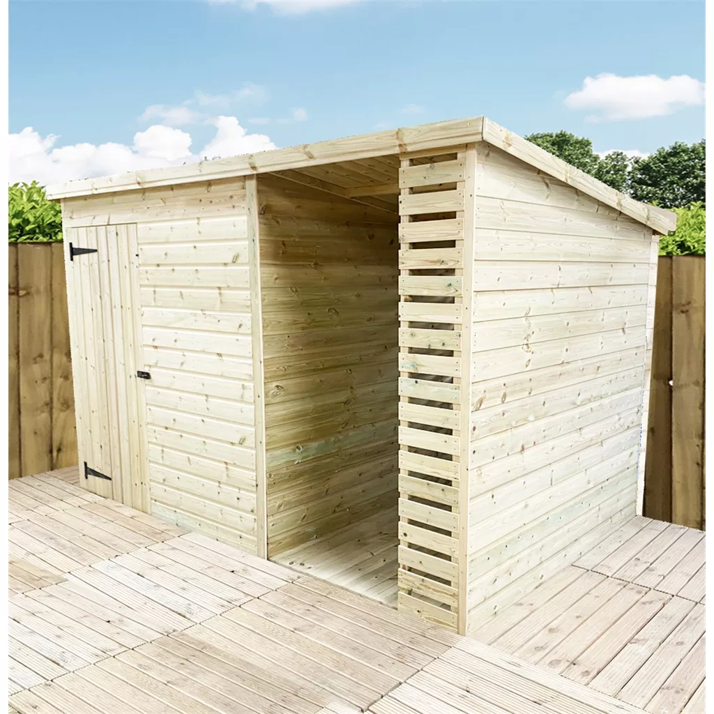 12 x 5 Pressure Treated T&G Pent Shed With Storage Area Windowless product image