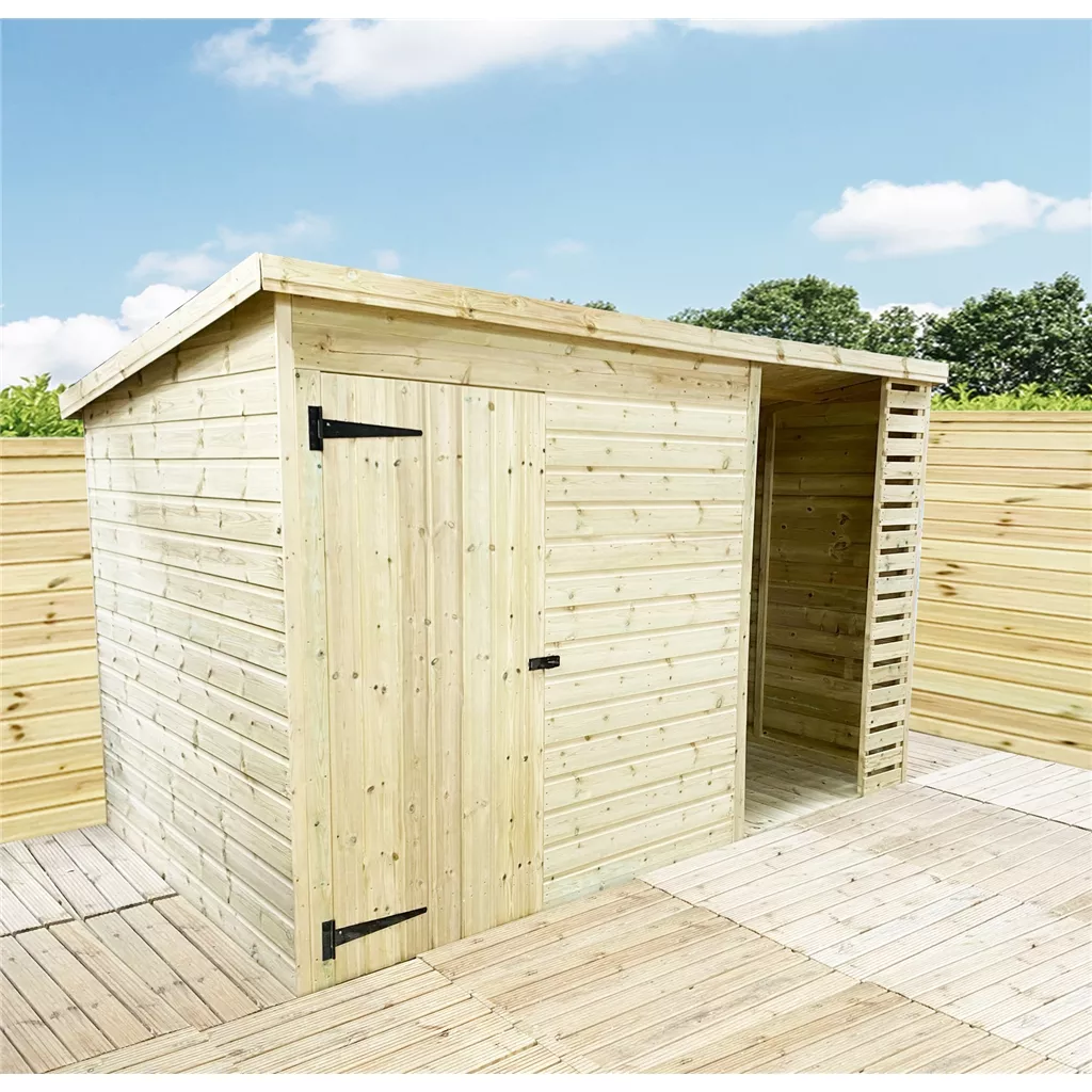14 x 3 Pressure Treated T&G Pent Shed With Storage Area Windowless product image