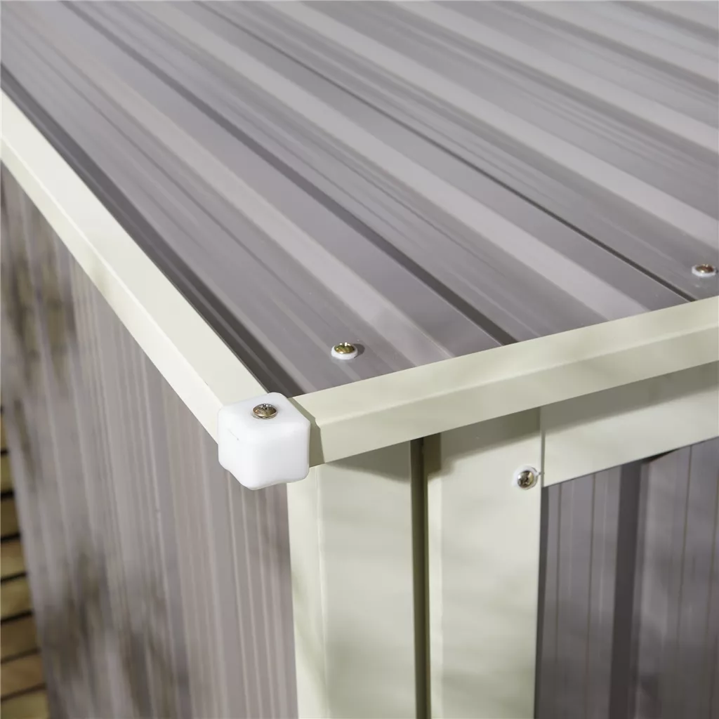 5 x 3 Single Door Metal Pent Shed – Light Grey product image