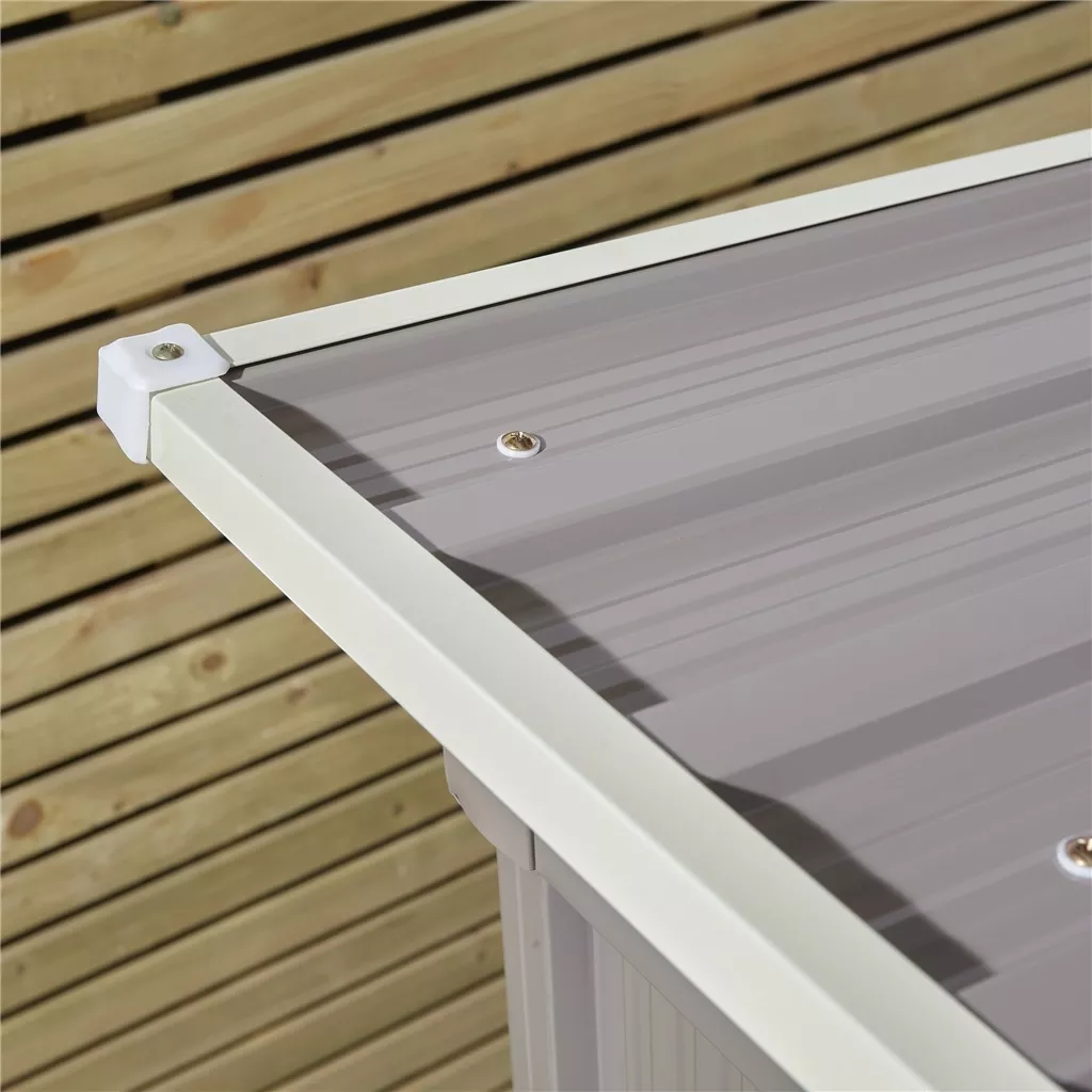 8 x 4 Double Door Metal Pent Shed – Light Grey product image