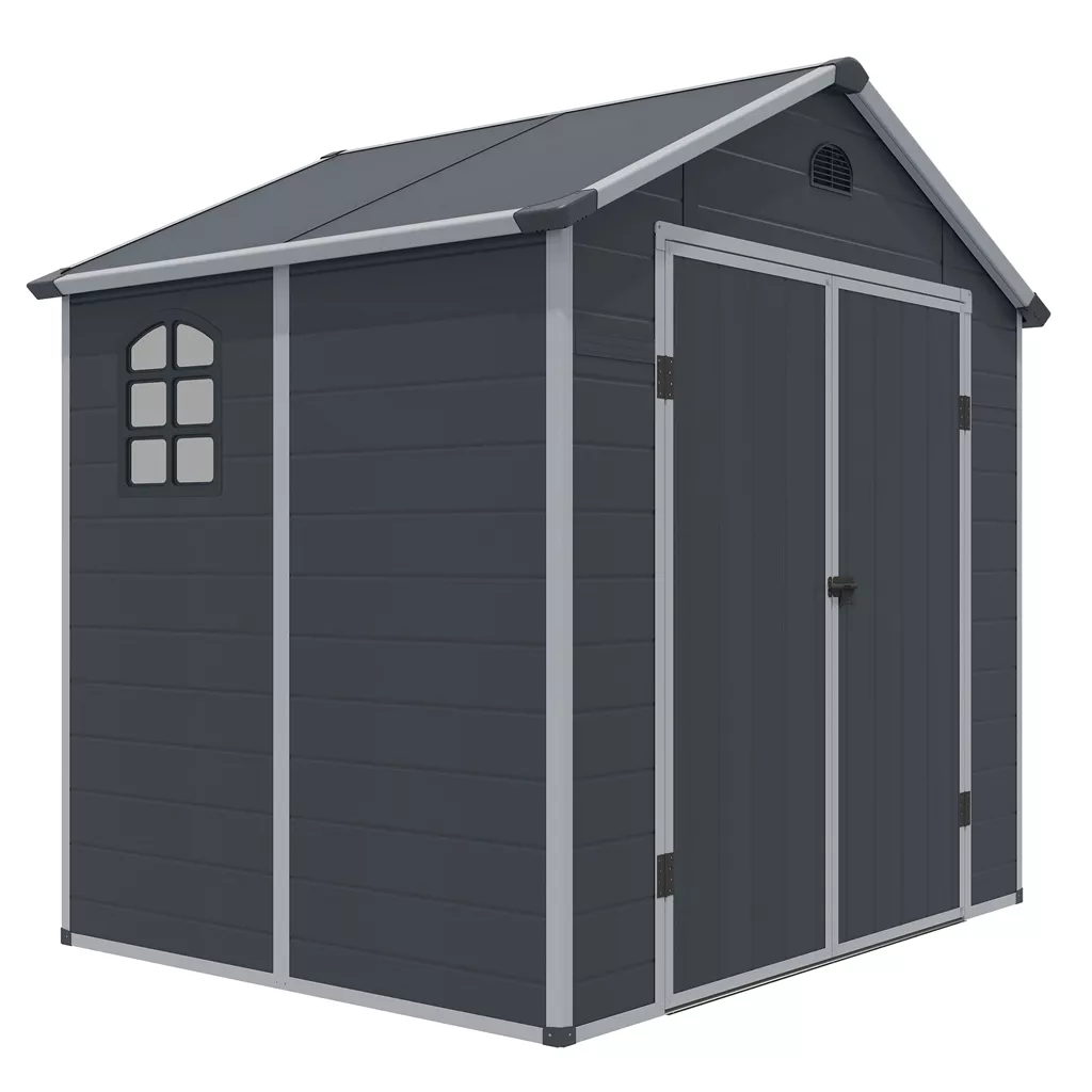 8 x 6 Double Door Apex Plastic Shed - Dark Grey product image