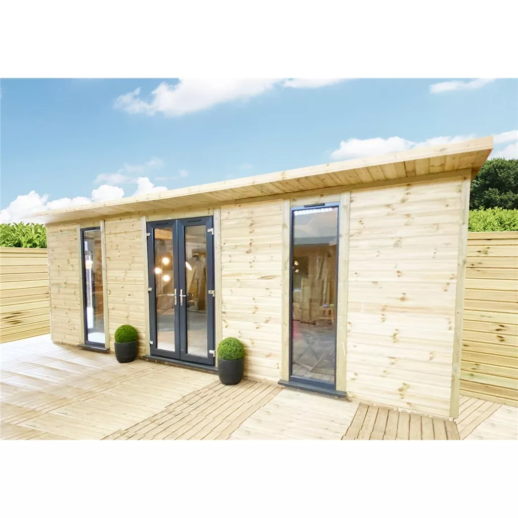 10 x 16 Executive Plus Insulated Garden Office – PVC French Doors & Windows product image