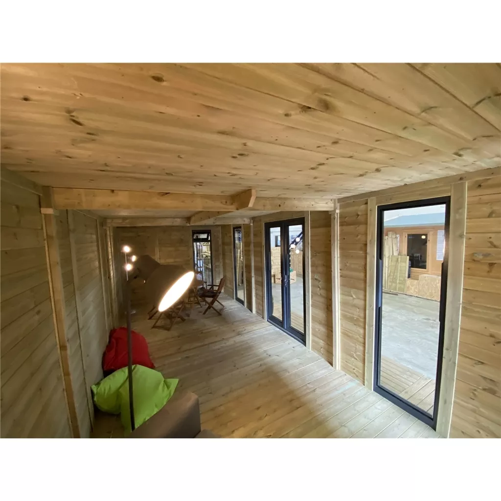 16 x 16 Executive Plus Insulated Garden Office – PVC French Doors & Windows product image
