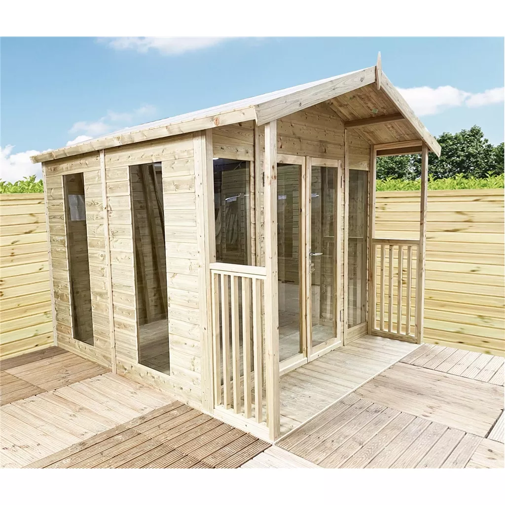 12 x 8 Pressure Treated Apex Summerhouse with Verandah product image