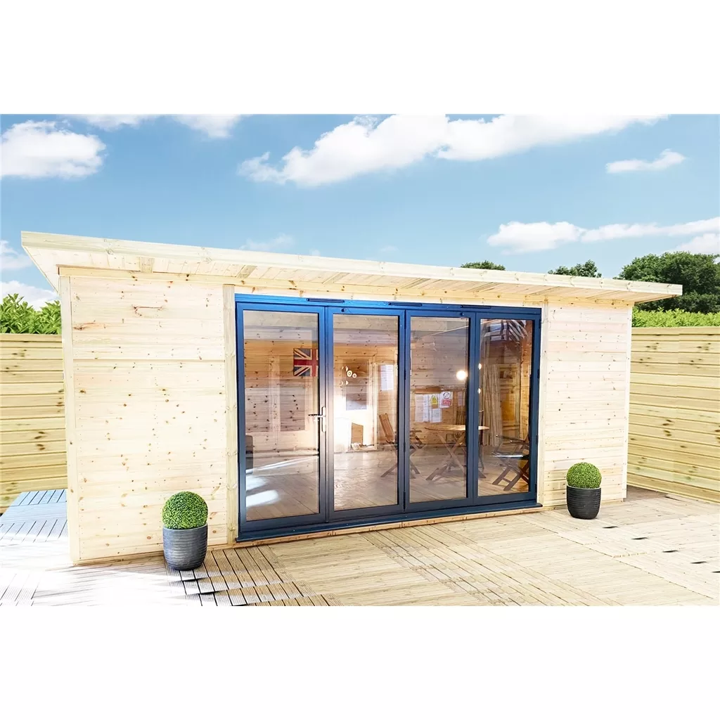 13 x 26 DELUXE Plus Insulated Garden Office – Aluminium BiFold Doors product image