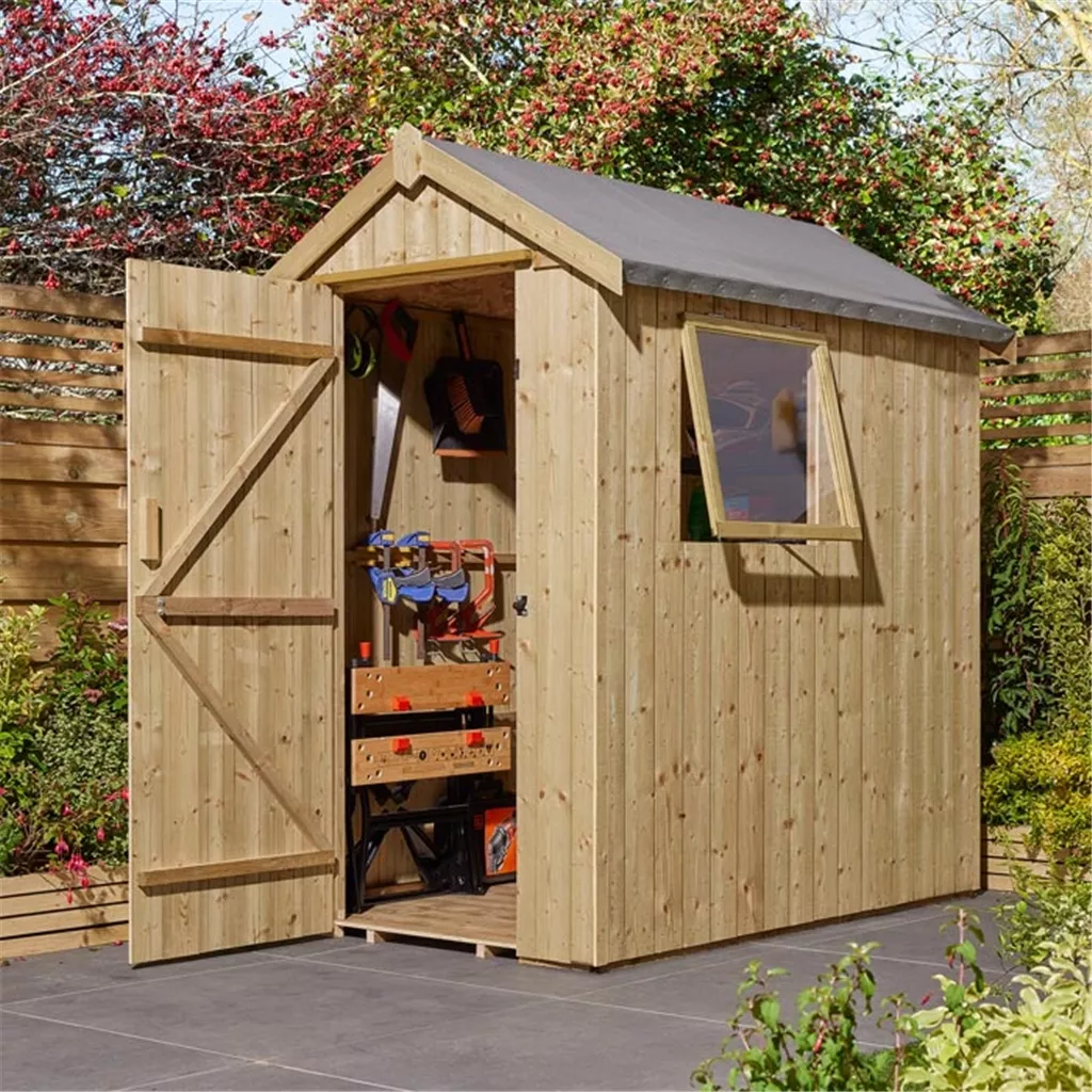 Cheshire 6 × 4 Heritage Pressure Treated T&G Shed With a Single Door & 1 Window product image