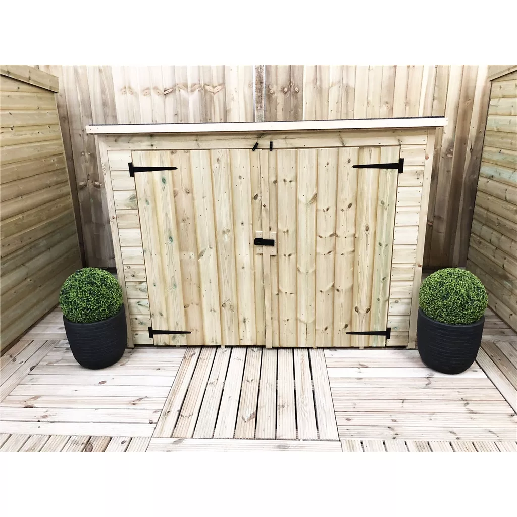 8 x 3 Pressure Treated T&G Bike Store With Double Doors