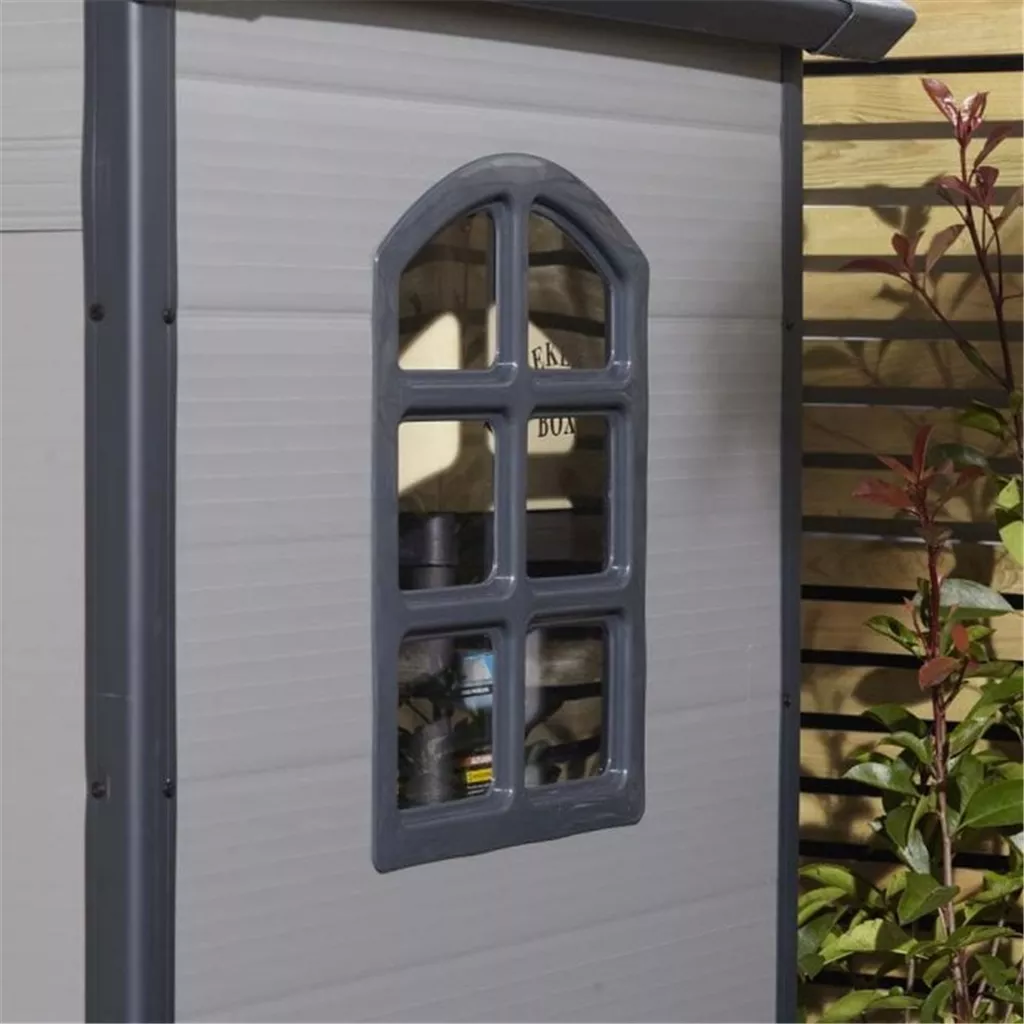 4ft x 3ft Deluxe Stratton Plastic Shed Single Door Apex Shed With Assembly - Light Grey product image