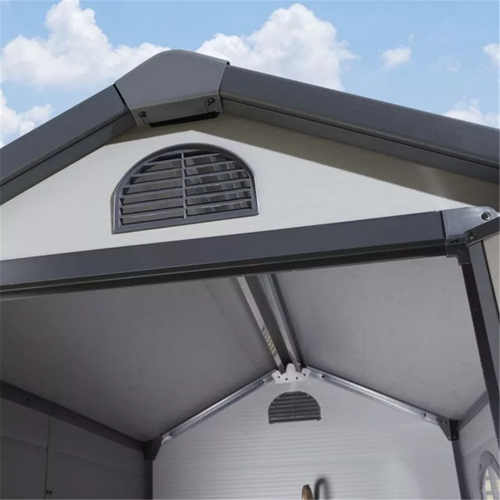 4ft x 6ft Deluxe Stratton Plastic Shed Single Door Apex Shed With Assembly - Light Grey product image
